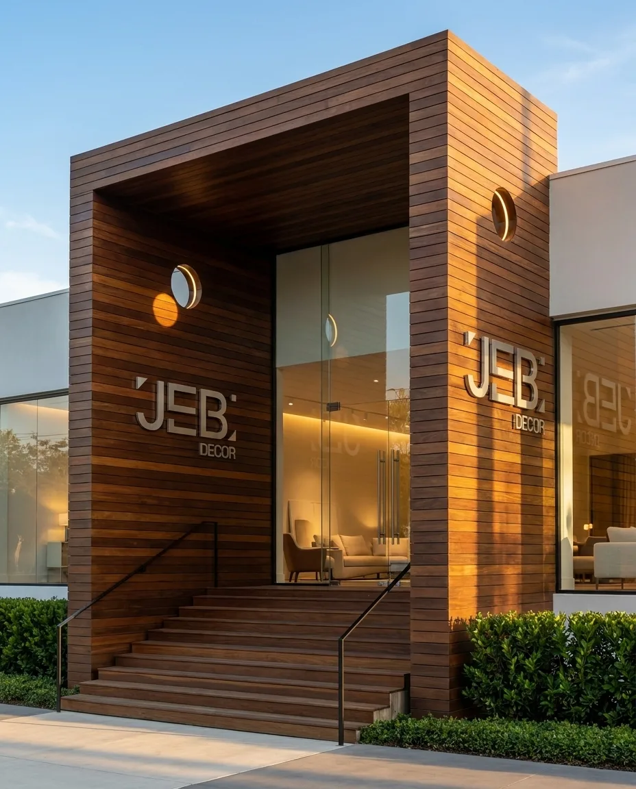 Fachada da loja JEB Decor em Mercês, Curitiba
