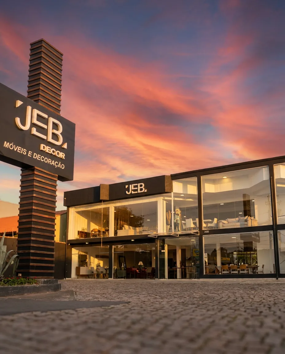 Fachada da loja JEB Decor em Uberaba, Curitiba
